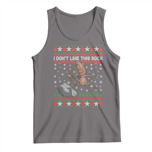 Funny Marcus The Worm Christmas Tank Top I Dont Like This Rock Xmas Meme TS11 Deep Heather Print Your Wear