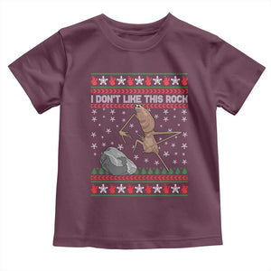 Funny Marcus The Worm Christmas Toddler T Shirt I Dont Like This Rock Xmas Meme TS11 Maroon Print Your Wear
