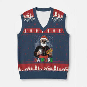 Pope Leo XIV Xmas V-Neck Knit Sweater Vest Cardinal Robert Prevost Santa Chicago TS11 Navy Red Print Your Wear