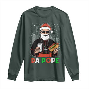 Pope Leo XIV Christmas Long Sleeve Shirt Cardinal Robert Prevost Santa Chicago TS11 Dark Forest Green Print Your Wear