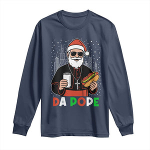 Pope Leo XIV Christmas Long Sleeve Shirt Cardinal Robert Prevost Santa Chicago TS11 Navy Print Your Wear
