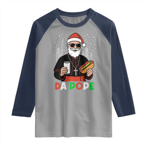 Pope Leo XIV Christmas Raglan Shirt Cardinal Robert Prevost Santa Chicago TS11 Sport Gray Navy Print Your Wear
