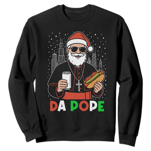 Pope Leo XIV Christmas Sweatshirt Cardinal Robert Prevost Santa Chicago TS11 Black Print Your Wear