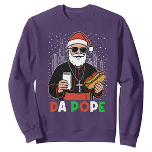 Pope Leo XIV Christmas Sweatshirt Cardinal Robert Prevost Santa Chicago TS11 Purple Print Your Wear