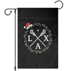 Funny Christmas Lacrosse Lax Stick Santa Hat Garden Flag TS11 Black Print Your Wear