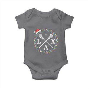 Funny Christmas Lacrosse Lax Stick Santa Hat Baby Onesie TS11 Charcoal Print Your Wear