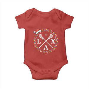 Funny Christmas Lacrosse Lax Stick Santa Hat Baby Onesie TS11 Red Print Your Wear