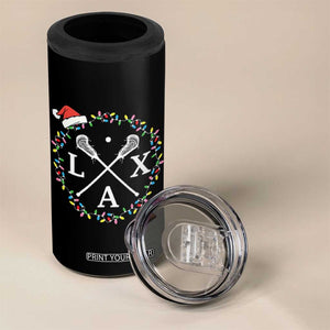 Funny Christmas Lacrosse Lax Stick Santa Hat 4 in 1 Can Cooler Tumbler TS11 Print Your Wear