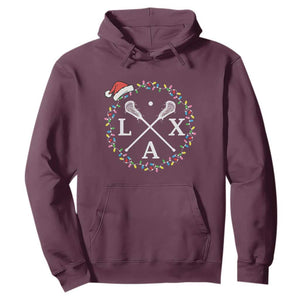 Funny Christmas Lacrosse Lax Stick Santa Hat Hoodie - Print Your Wear