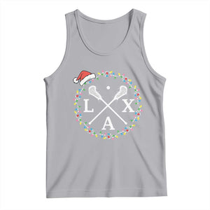 Funny Christmas Lacrosse Lax Stick Santa Hat Tank Top TS11 Athletic Heather Print Your Wear