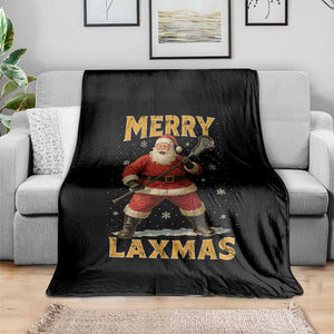 Funny Christmas Lacrosse Throw Blanket Merry Laxmas Santa Lax Player TS11 Print Your Wear