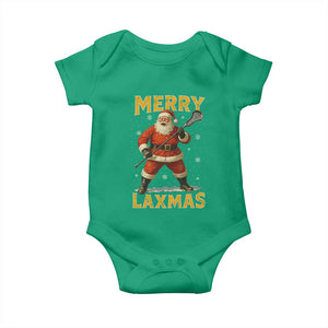 Funny Christmas Lacrosse Baby Onesie Merry Laxmas Santa Lax Player TS11 Irish Green Print Your Wear