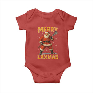Funny Christmas Lacrosse Baby Onesie Merry Laxmas Santa Lax Player TS11 Red Print Your Wear
