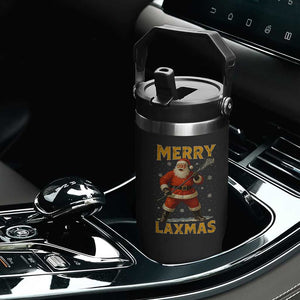 Funny Christmas Lacrosse Flip Straw Tumbler Merry Laxmas Santa Lax Player TS11 Print Your Wear