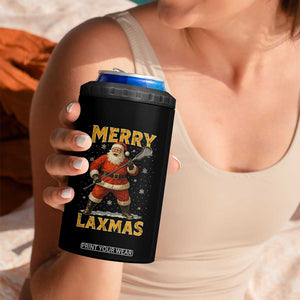 Funny Christmas Lacrosse 4 in 1 Can Cooler Tumbler Merry Laxmas Santa Lax Player TS11 Print Your Wear