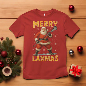 Funny Christmas Lacrosse T Shirt Merry Laxmas Santa Lax Player TS11 Red Print Your Wear