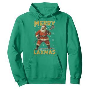 Funny Christmas Lacrosse Hoodie Merry Laxmas Santa Lax Player TS11 Irish Green Print Your Wear