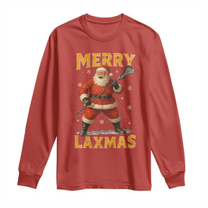 Funny Christmas Lacrosse Long Sleeve Shirt Merry Laxmas Santa Lax Player TS11 Red Print Your Wear