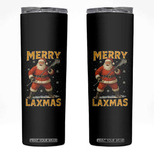 Funny Christmas Lacrosse Skinny Tumbler Merry Laxmas Santa Lax Player TS11 Black Print Your Wear