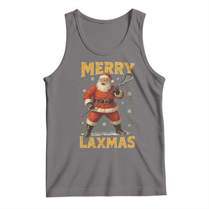 Funny Christmas Lacrosse Tank Top Merry Laxmas Santa Lax Player TS11 Deep Heather Print Your Wear