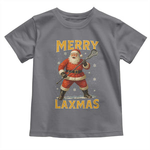 Funny Christmas Lacrosse Toddler T Shirt Merry Laxmas Santa Lax Player TS11 Charcoal Print Your Wear