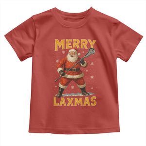 Funny Christmas Lacrosse Toddler T Shirt Merry Laxmas Santa Lax Player TS11 Red Print Your Wear