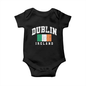 Dublin Ireland Flag Irish Retro Throwback Sports Design Baby Onesie TS11 Black Print Your Wear