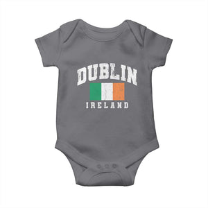 Dublin Ireland Flag Irish Retro Throwback Sports Design Baby Onesie TS11 Charcoal Print Your Wear