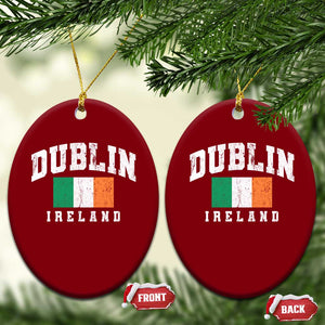 Dublin Ireland Flag Irish Retro Throwback Sports Design Ceramic Ornament TS11 Print Your Wear
