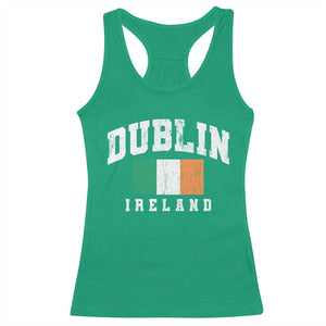 Dublin Ireland Flag Irish Retro Throwback Sports Design Racerback Tank Top TS11 Irish Green Print Your Wear