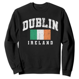 Dublin Ireland Flag Irish Retro Throwback Sports Design Sweatshirt TS11 Black Print Your Wear