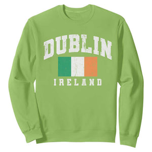 Dublin Ireland Flag Irish Retro Throwback Sports Design Sweatshirt TS11 Lime Print Your Wear