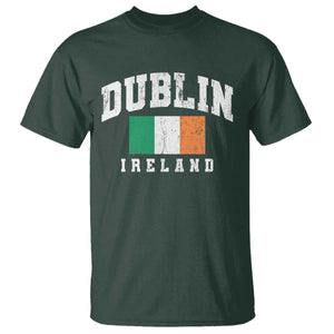 Dublin Ireland Flag Irish Retro Throwback Sports Design T Shirt TS11 Dark Forest Green Print Your Wear