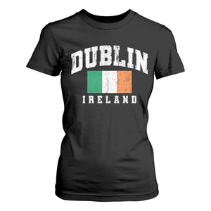 Dublin Ireland Flag Irish Retro Throwback Sports Design T Shirt For Women TS11 Black Print Your Wear