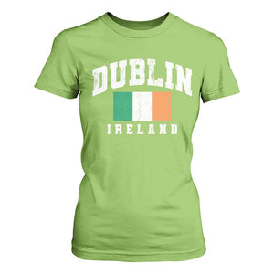 Dublin Ireland Flag Irish Retro Throwback Sports Design T Shirt For Women TS11 Lime Print Your Wear