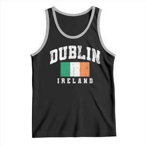 Dublin Ireland Flag Irish Retro Throwback Sports Design Tank Top TS11 Black Athletic Heather Print Your Wear