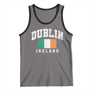 Dublin Ireland Flag Irish Retro Throwback Sports Design Tank Top TS11 Deep Heather Black Print Your Wear
