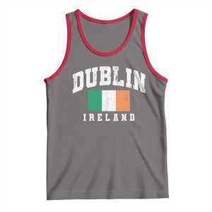 Dublin Ireland Flag Irish Retro Throwback Sports Design Tank Top TS11 Deep Heather Red Print Your Wear