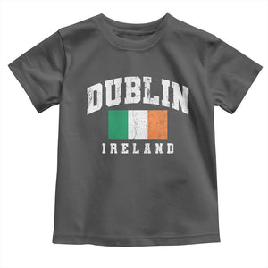 Dublin Ireland Flag Irish Retro Throwback Sports Design Toddler T Shirt TS11 Dark Heather Print Your Wear