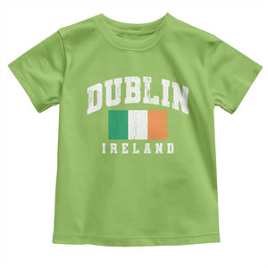Dublin Ireland Flag Irish Retro Throwback Sports Design Toddler T Shirt TS11 Lime Print Your Wear