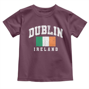 Dublin Ireland Flag Irish Retro Throwback Sports Design Toddler T Shirt TS11 Maroon Print Your Wear