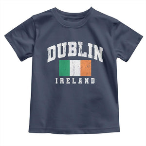 Dublin Ireland Flag Irish Retro Throwback Sports Design Toddler T Shirt TS11 Navy Print Your Wear