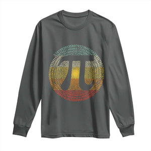Pi Day Long Sleeve Shirt 3,14 Pi Number Retro Symbol Math Science TS11 Dark Heather Print Your Wear