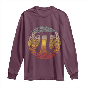 Pi Day Long Sleeve Shirt 3,14 Pi Number Retro Symbol Math Science TS11 Maroon Print Your Wear