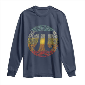Pi Day Long Sleeve Shirt 3,14 Pi Number Retro Symbol Math Science TS11 Navy Print Your Wear