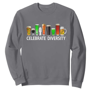 Celebrate Diversity St Patricks Day Beer Drinking Sweatshirt TS11 Charcoal Print Your Wear