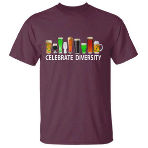 Celebrate Diversity St Patricks Day Beer Drinking T Shirt TS11 Maroon Print Your Wear