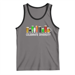 Celebrate Diversity St Patricks Day Beer Drinking Tank Top TS11 Deep Heather Black Print Your Wear