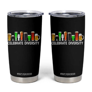 Celebrate Diversity St Patricks Day Beer Drinking Tumbler Cup TS11 Black Print Your Wear