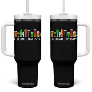 Celebrate Diversity St Patricks Day Beer Drinking Tumbler With Handle TS11 One Size: 40 oz Black Print Your Wear